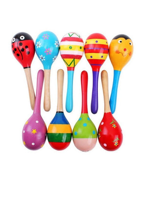 Chocalho Colorido de Madeira