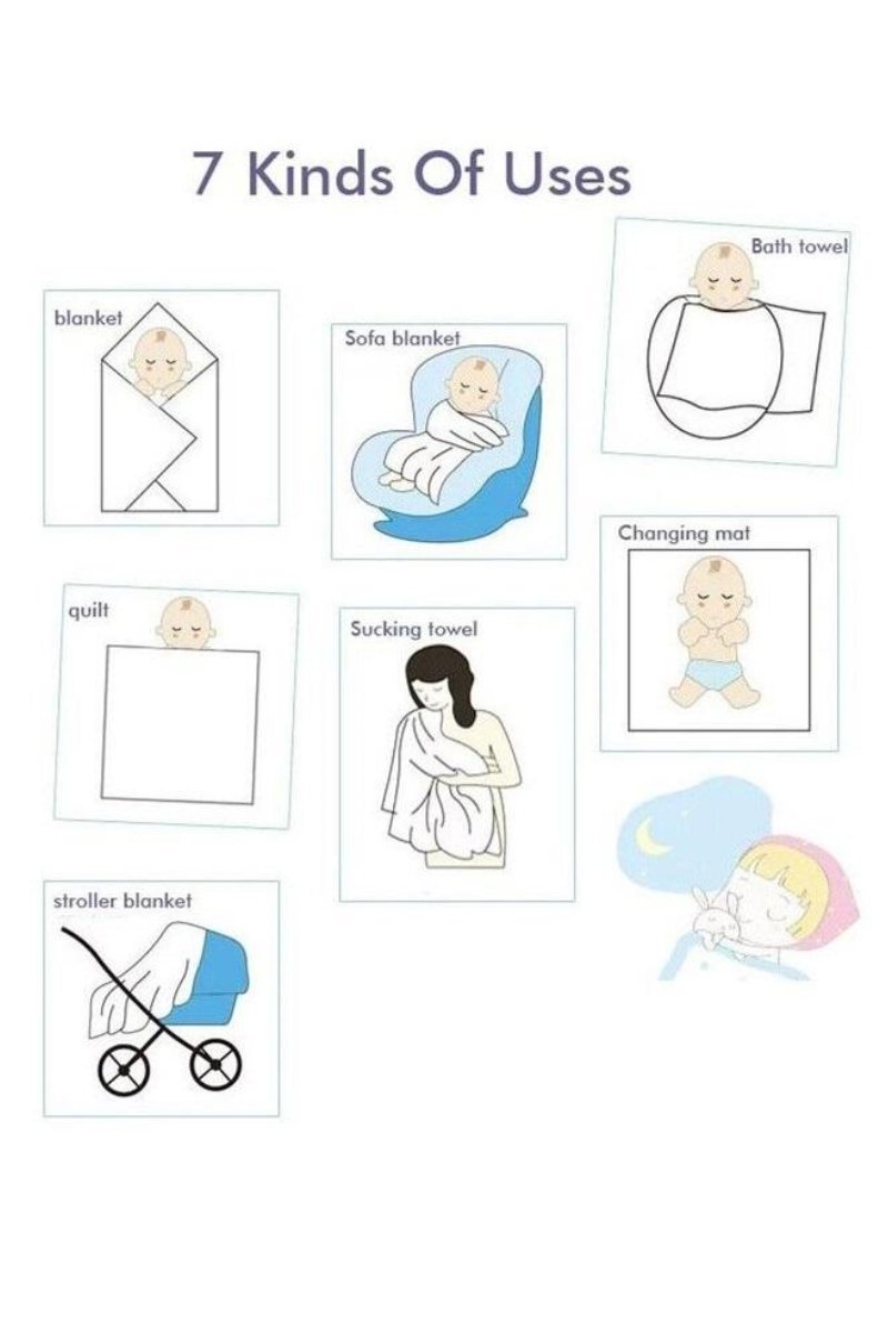 Lençol Musselina para Bebê Multiuso 100% Algodão